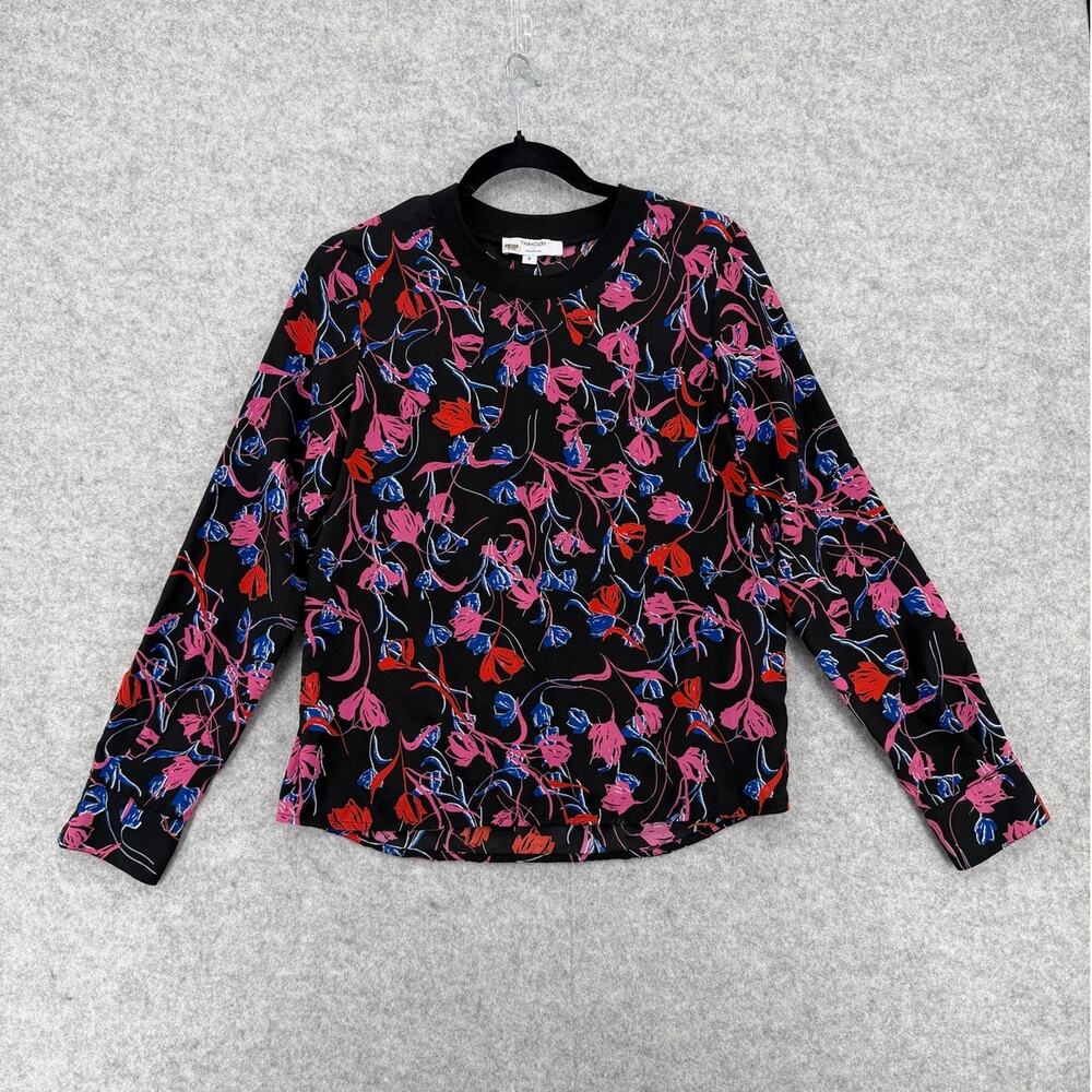 Thakoon Collective Tulip Black/Pink/Red Floral Top Size 0